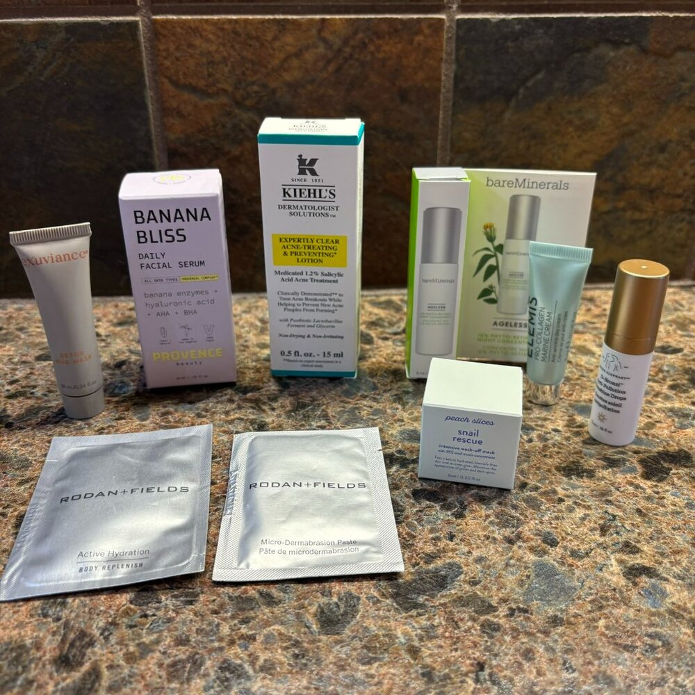 New Travel Size 9 Piece Multi Brand Skin Care Lot Drunk Elephant Rodan+Fields